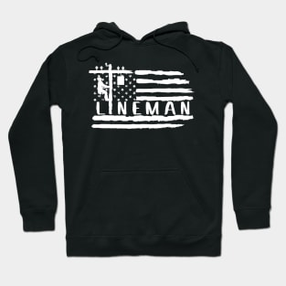 Lineman american flag, lineman worker american design Hoodie